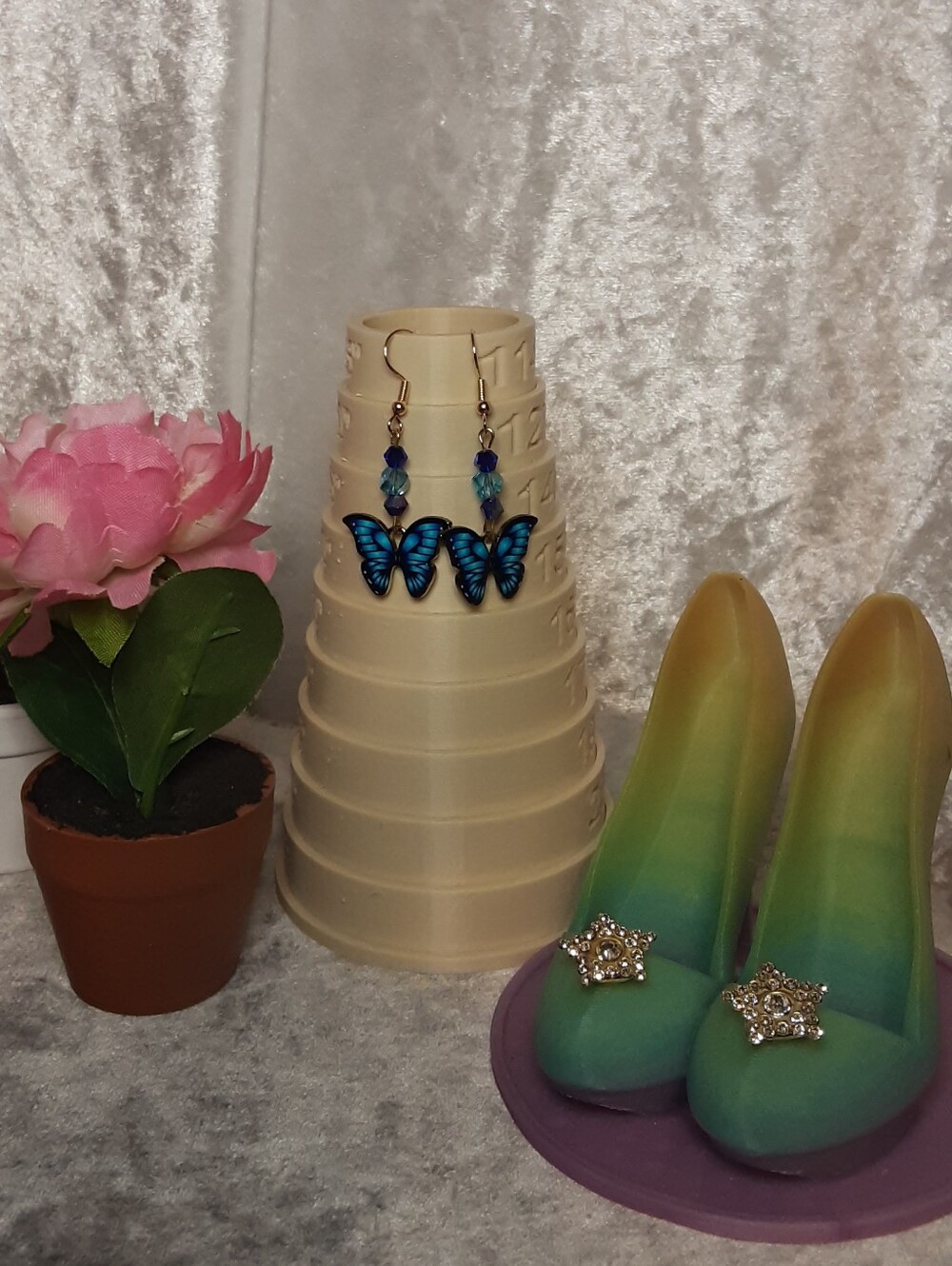 Handcrafted Blue Butterfly Dangle Earrings - Women Jewelry - Picture 9 of 9